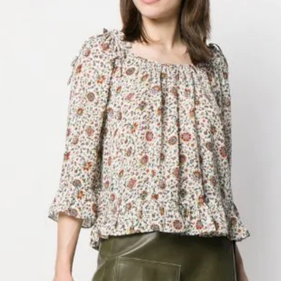 Tory Burch Printed Ruffle Blouse - Picture 5 of 7